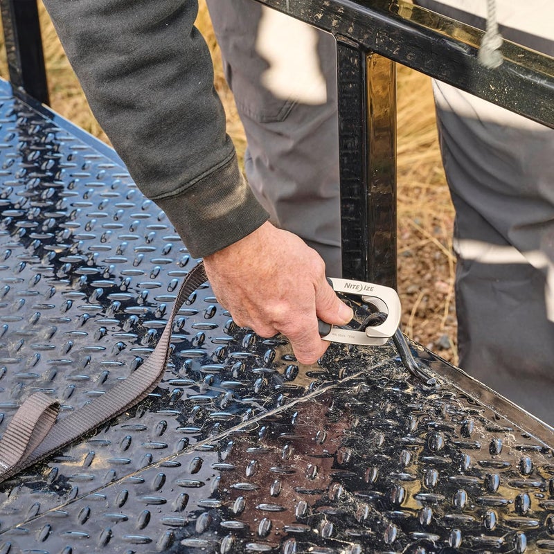 NiteIze CamJam HookLock Strap Hook - Spring-Actuated Tie Down Hook - Corrosion-Resistant Hook & Tempered Steel Cargo Fastener - Heavy-Duty Load Securing Hook for 1-Inch Straps - Large (2 Pack) - Image 4